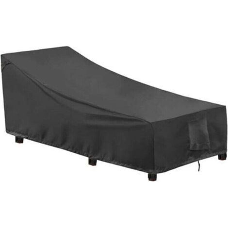 Housse de chaise longue jardin 2 pièces, XU, Tissu Oxford 400D, Coupe-Vent, Anti-UV Protection Transat Soleil avec Grilles D'aération, Patio (208x76x79/41cm - (1/4)