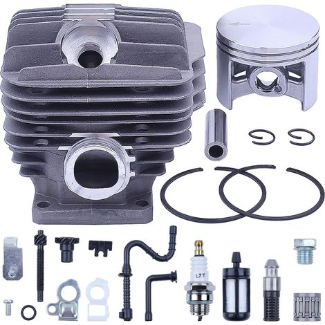 Kit cilindro pistone LinDuxe da 52 mm per motosega Stihl MS460 046, pezzo di ricambio con cuscinetto ad aghi, tubo filtro carburante, tubo filtro olio, valvola di decompressione, candela, tendicatena,