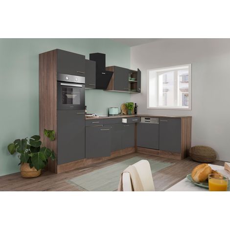 Cuisine Cuisine d'angle Chêne York Gris Oliver 280 x 172 cm Respekta (1/4)