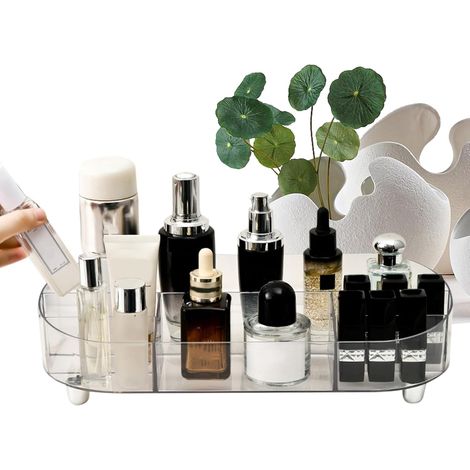 Organisateur de Maquillage pour Coiffeuse, Grande Capacité Transparent, Porte-Maquillage Organisateur De Bureau, Pour Salle De Bain Chambre Et Bureau Stylos Mascara Parfum (1/5)