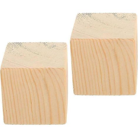 Rehausseurs en bois robustes, compatibles avec les canapés et les tables, offrant un support stable. Dimensions : 6 x 6 x 6 cm. Lot de 2. (1/5)