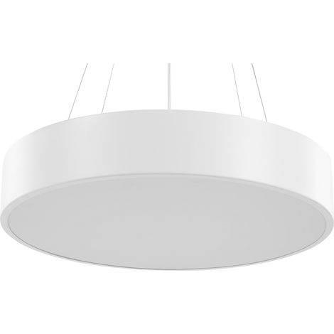 Lámpara de techo LED de metal blanco 60 cm pantalla anillo de acrílico Balili (1/5)