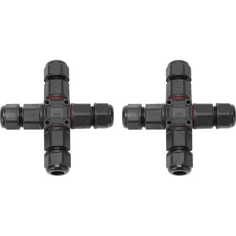 Boîte de jonction étanche 4 voies 2 pièces, connecteur électrique IP68 2 broches 3 broches pour câble d'alimentation industriel (1/5)