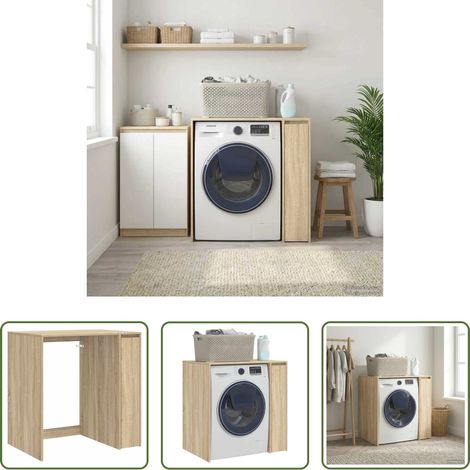 Rangement salle de bain -  Armoire pour machine à laver avec porte Sonoma 87 x 60 x 89 cm (1/5)