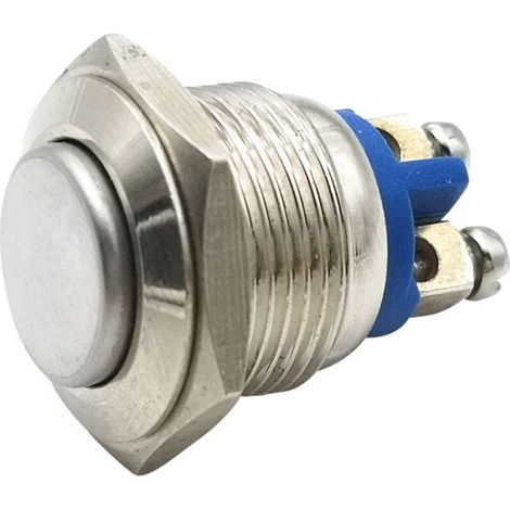 Interrupteur À Bouton-Poussoir Momentané, Coque Métallique En Acier Inoxydable, Adapté À Un Trou De Montage De 16 Mm 5/8" – Argent (1/3)