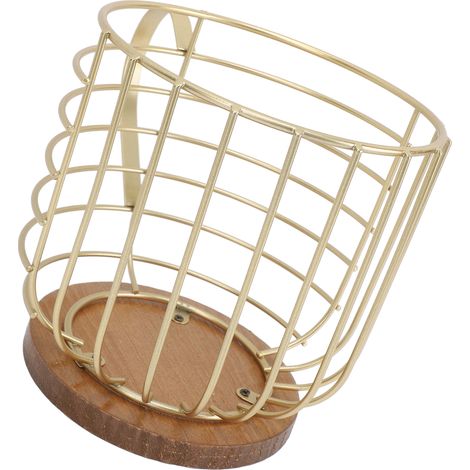 Tassenförmiger Kapselhalter, Aufbewahrungskorb für Kaffeekapseln, ideal für Arbeitsplatte, Bar, Tisch, Küche oder Wohnzimmer. Farbe: Massivgold. (1/5)