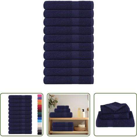 Baumwolle - Handtücher FROGN 10 Stk. Marineblau 100x200 cm 360 g/m² (1/5)