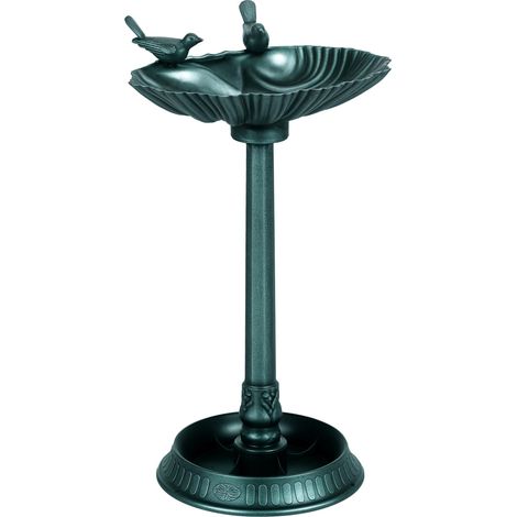 Bain d'oiseaux abreuvoir antique 81 cm avec base de jardinière, mangeoire et bassin à oiseaux sur pied, bronze vert