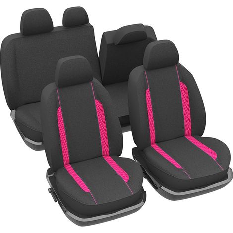 Jeu complet de housses universelles - Housses de sièges anti-dérapantes - Lavable - Voiture/Auto - Rose