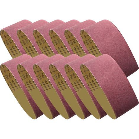 Ortviai Bandes abrasives pour ponceuse à bande – 10 pièces, grain 240, oxyde d’aluminium, 610 x 100 mm, pour bois et métal (1/5)