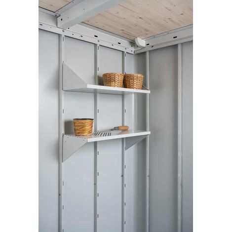 Ripiani Casetta per attrezzi Neo 56x24,5 cm grigio bianco, 4 Ripiani