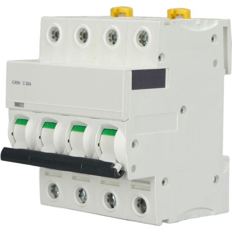 Disjoncteur MCB 4P basse tension, montage sur rail DIN, 400 V CA, 32 A, pour équipements domestiques (1/5)