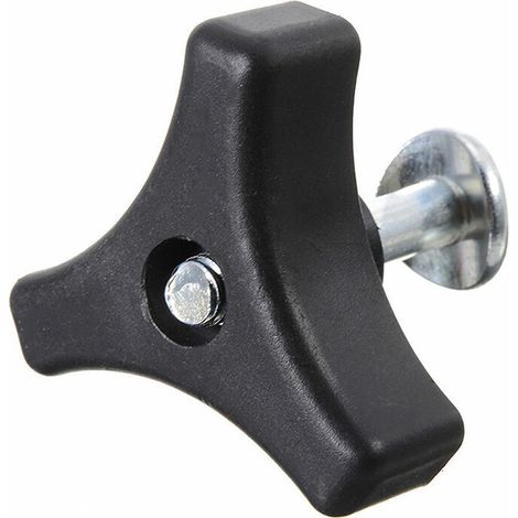 Écrou papillon en plastique noir et argent – Vis à bouton triangulaire 50mm – Filetage métrique pas standard – Pour tondeuse à gazon – Grid Cool