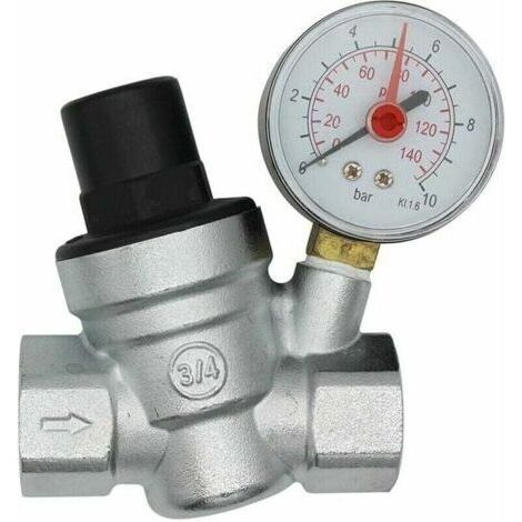 FENOPLASTICARobinet DN20, robinet 3/4 pouce avec manomètre, état GU.B/Bon (1/5)