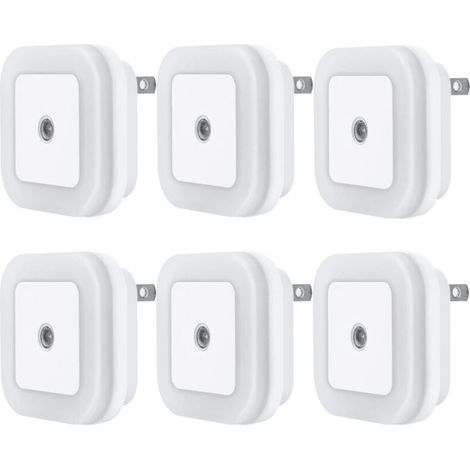 Lot de 6 veilleuses LED avec capteur intelligent crépusculaire