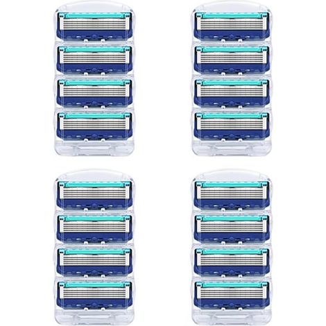 Lot de 4 rasoirs à lame unique pour hommes, lames de rechange à 5 couches (1/3)