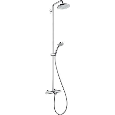 Hansgrohe Croma 220 - Set doccia Showerpipe con termostato, 22 cm, getto singolo, cromato 27223000