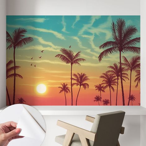 Fotomurale adesivo - parete decorativa - decorazione casa - stile moderno parete - Paesaggio tropicale 104x70 cm (1/5)