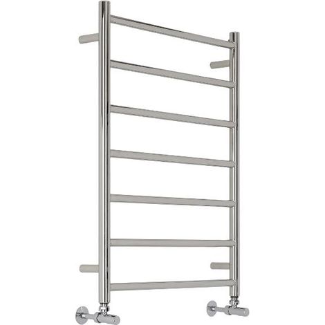 Milano Esk Chrome Flat Stainless Steel Ladder Style Heated Towel Rail Radiator - 800mm x 600mm (1/5)