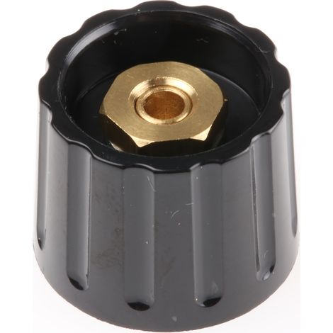 Bouton de potentiomètre RS PRO, Axe de 6mm, Diamètre de 21.3mm, Bague ( Prix pour 1 ) (1/2)