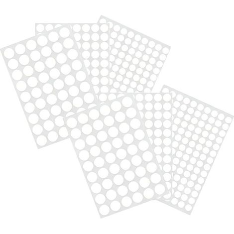 Autocollants Cache-Vis Adhesif Blanc en PVC 580 Pieces Pastilles de Masquage Rondes pour Meubles Armoires Tiroirs Couvre-Vis 12mm 15mm 21mm Cache-Trou Impermeable et Resistant a la Poussiere (1/5)