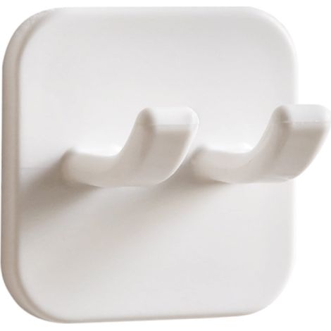 Support Pour Prise - Sans Perçage - Adhésif Fort - ABS Blanc - 5.1 x 5.1 x 3.5 cm - Pour Surfaces Lisses - Lot de 5 (1/5)