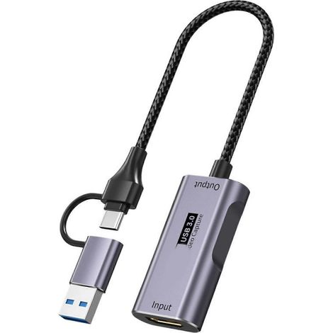 Boîtier d'acquisition vidéo HDTV multi-appareils 4K 60 Hz, sortie USB 3.0, compatible avec la diffusion en continu, les conférences téléphoniques et les systèmes. (1/4)
