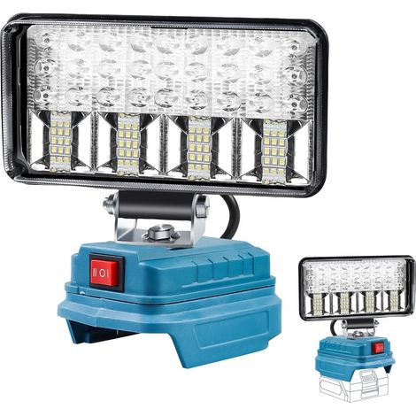 Lampe sans fil projecteur portable 18 V 90 W, lampe de travail LED sans fil 2 modes avec 2 ports de charge USB, lampe de chantier 7 500 lm pour urgences, chantiers, camping et rép (1/5)