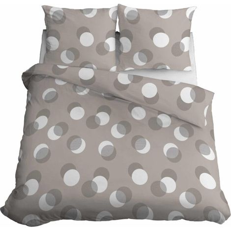 Satin Bettwäsche 160x200 Polka Dots Beige (1/5)