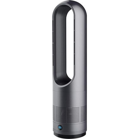 -Ventilateur tour sans pales, 18pouces, refroidissement uniquement, 8 vitesses, minuterie de 8 heures, rotation à 80°, affichage LED, adapté aux pièces à domicile et aux bureaux (cendre de titan (1/4)