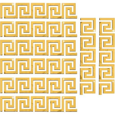 Muraux 3D, Juego de 40 espejos acrílicos adhesivos autoadhesivos, pegatinas de espejo 3D para pared, espejos decorativos de pared, para el hogar, el dormitorio (1/5)