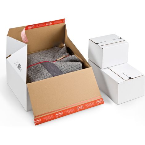 Lot de 20 Caisse carton fond automatique aller-retour 18,4 x 14,9 x 12,7 cm