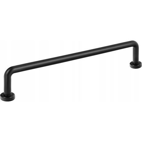 Tirador de mueble negro MAT Loft Tube 160 mm, riel metálico para cajón (1/5)