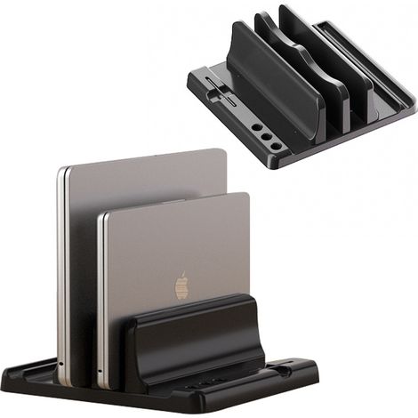 Supporto regolabile per laptop da scrivania, supporto per laptop con fessure regolabili, supporto salvaspazio 4 in 1, supporto per notebook per tutti i MacBook (1/5)