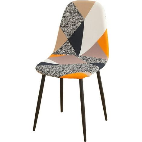 Housse de chaise salle à manger, housse coque pour chaise sans accoudoir, lot de 2 (1/5)