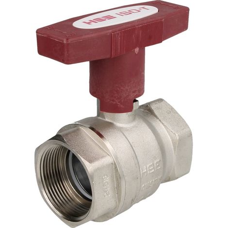 Robinet à bille en laiton 1 1/2'' FF avec poignée ISO-T PN20
