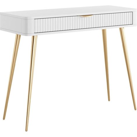 Consola Lectum, Blanco, 78x101x38cm, Con cajones