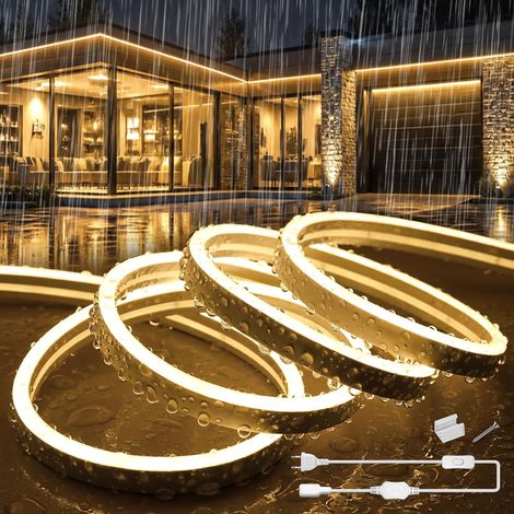 5m Silicone 220V Neon Ruban LED Exterieur Etanche Ignifuger IP65 Blanc Naturel 4000K Néon Bandeau LED Extérieur Découpable Bande Led Flexible Rubans à Leds 120LED/m Avec Alimentation (1/5)