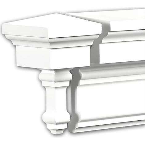 Stirnelement Profhome 482331 Fassadenelement Fassadenstuck Zierelement Neo-Klassizismus-Stil weiß