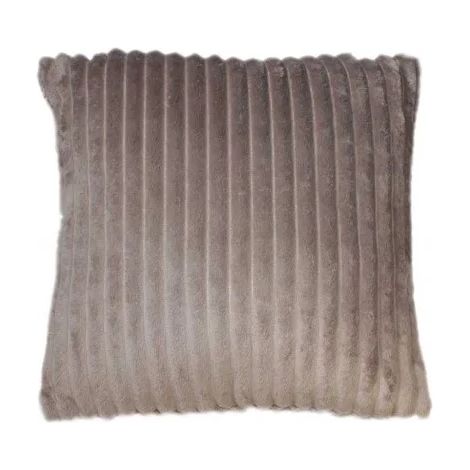 Coussin carré 40 cm marron glacé en velours côtelé doux - BOREAL (1/2)