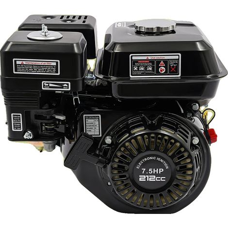 Moteur à essence, 7,5 CV, 212 CC de cylindrée, 4 temps, refroidissement par air, démarrage à tirage manuel (1/5)