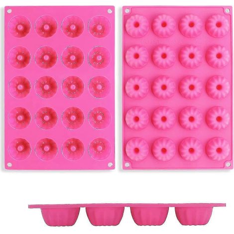 Moule à mini-gâteau - Moule à gâteau en silicone rose traditionnel, petit modèle (1/4)