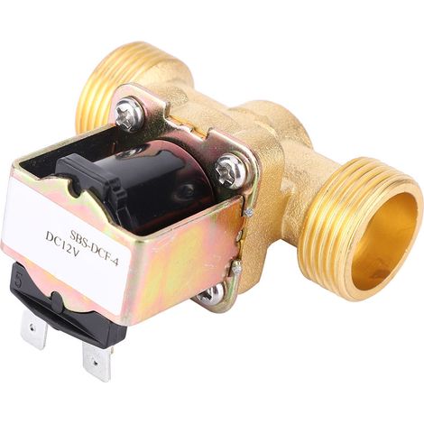 Électrovanne en laiton, filetage mâle G3/4 pouces, normalement fermée pour eau, DC 12V. (1/5)