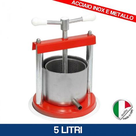 Torchietto premitutto in Acciaio e Inox, adatto come pressa per liquore, frutta ed olive -5 Lt (1/7)