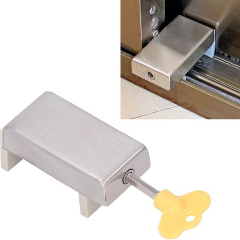 Sicherheitsfensterverriegelung [Sichere Schiebefensterverriegelung mit Innensechskantschlüssel] mit Edelstahlgehäuse und Antirutschpads, für Aluminium-/PVC-Fenster – Kindersicherung und Diebstahlschut (1/5)