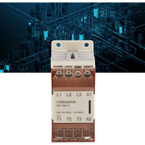 Kleines dreiphasiges Halbleiterrelais, Steuerspannung 90–250 V AC, Lastspannung 24–380 V AC, ACTSR-15AA-S (1/5)
