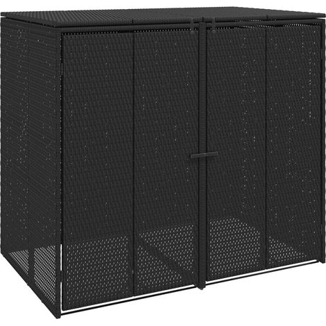 Caja de Basura Caja 2 pcs Negro 130 x 80 x 115 cm Polietileno vidaXL