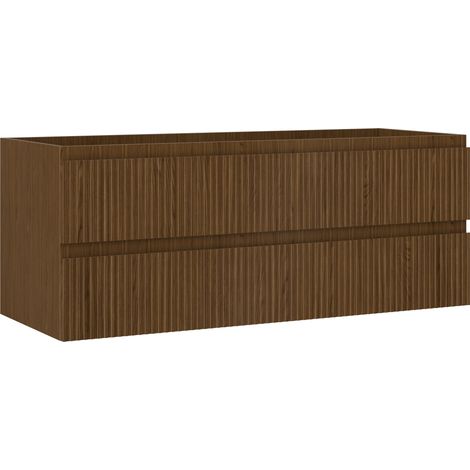 Mexen Rivel armadietto da bagno sotto-lavabo 120 cm, 2 cassetti, scanalato, noce - 91A20-12047-2-BFF86 (1/5)