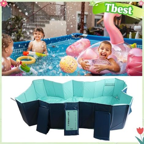 HURRISE piscine pour animaux de compagnie Piscine pliable pliage d'inflation de piscine de bain jouets brassard A. Tm / D. Khafat (1/5)
