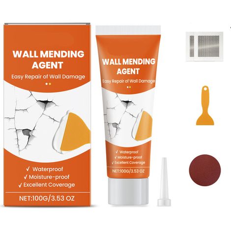 Kit pâte de rebouchage 100g – Comble fissures et trous sur murs – Application simple et rapide – Usage intérieur et extérieur